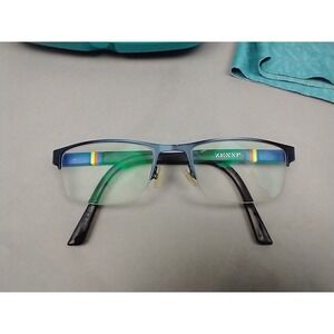 Zenni Optical Navy‎ Blue Black Metal Glasses Frames Rubber